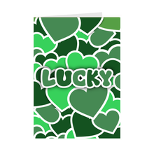 Load image into Gallery viewer, Lucky Heart - Black Stationery Greeting Cards Front