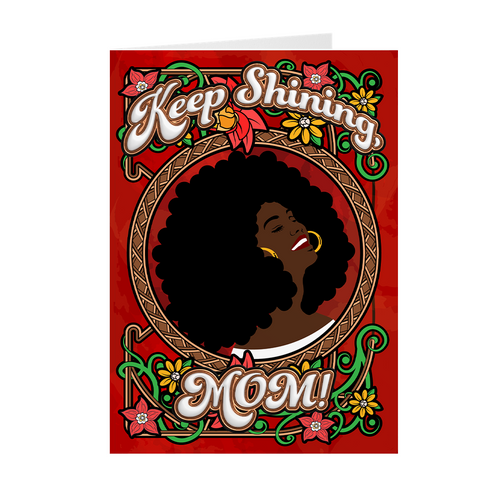 Laughing Pure Happiness - African American Mother's Day Cards (Red)