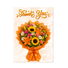 Load image into Gallery viewer, Beautiful Floral Bouquet - Thank You Greeting Cards - Colorful Flowers - Gratitude