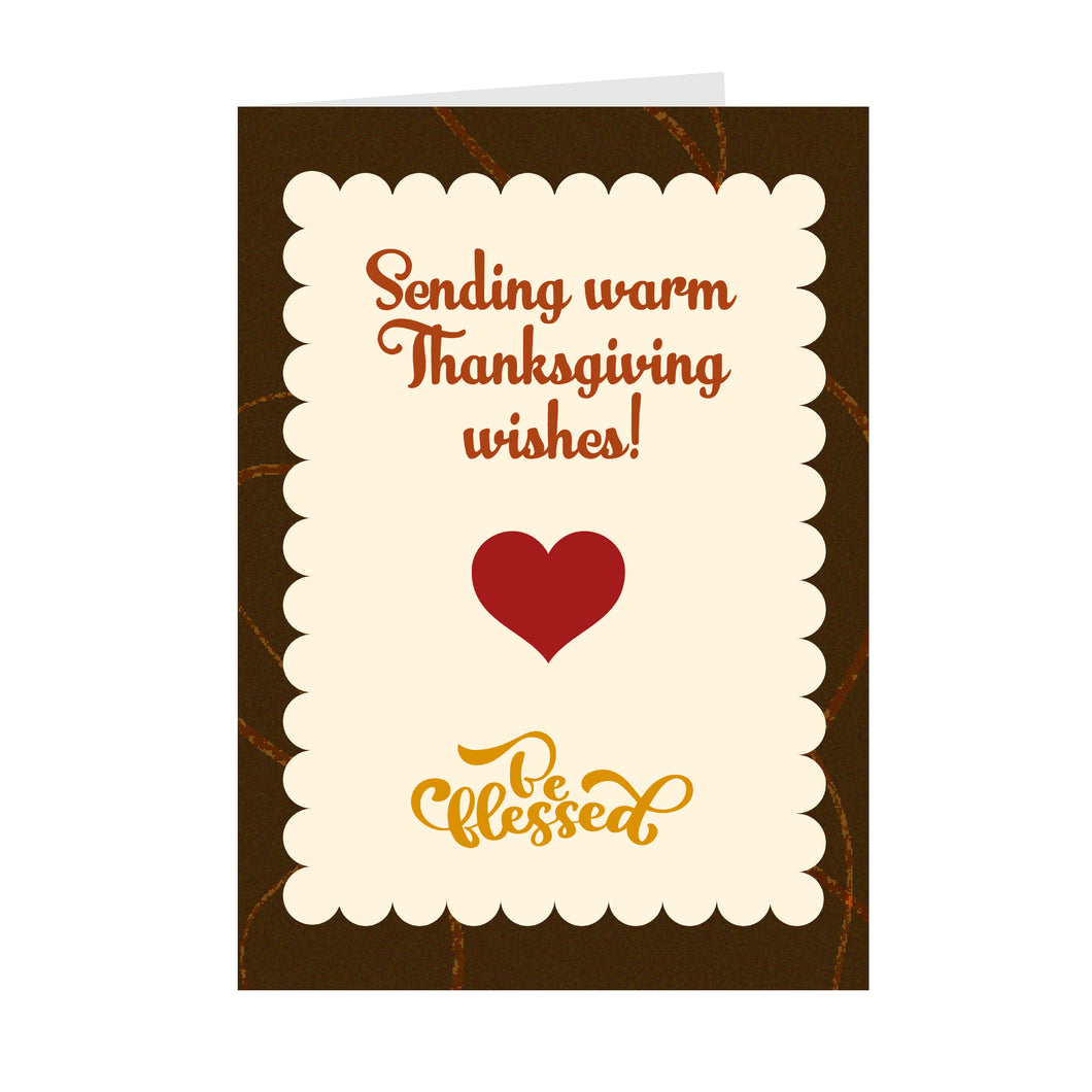 Heart Be Blessed - Black Stationery Thanksgiving Cards Front