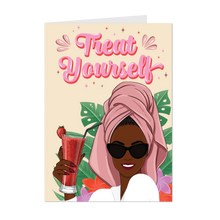 Load image into Gallery viewer, Spa Day - Smiling Black Woman - African American Greeting Cards - Treat Yourself - Self Care