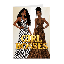 Load image into Gallery viewer, Zebra &amp; Leopard Print Clothing - Stylish Girl Bosses - African American Greeting Card - Women in Business
