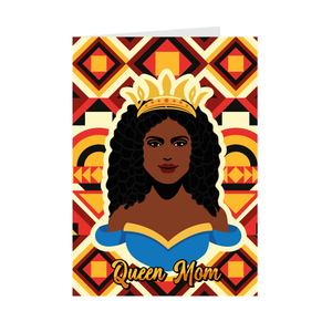 Curly Hair Queen Mom - African American Woman - Mother's Day Cards Front