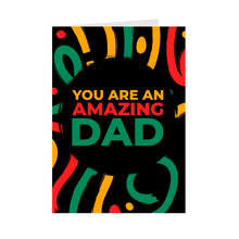 Load image into Gallery viewer, Colors of Africa Festive - Amazing Dad - Black Card Shop (Black)  Front