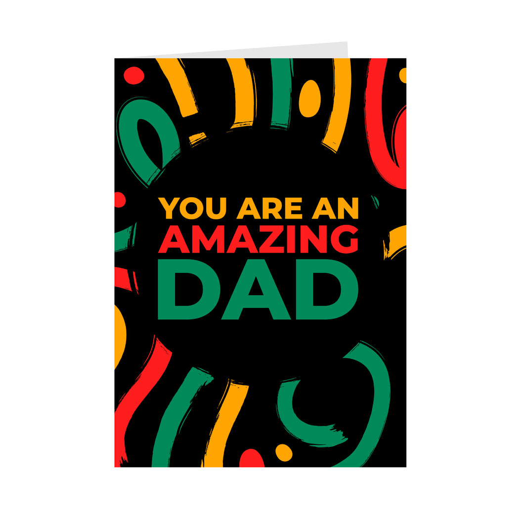 Colors of Africa Festive - Amazing Dad - Black Card Shop (Black)  Front
