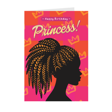 Load image into Gallery viewer, Orange Braids Vibe - Birthday Girl - African American Card Shop Front