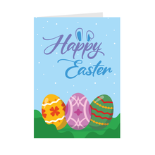 Load image into Gallery viewer, Easter Bunny Ears &amp; Decorated Eggs - Black Stationery Card Shop 