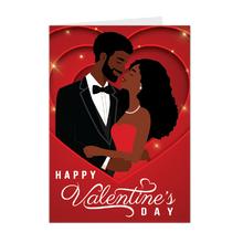 Load image into Gallery viewer, Embracing Happy African American Couple - Afrocentric Valentine's Day Cards