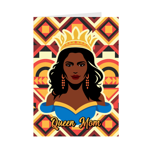 Queen Mom - African American Woman - Mother's Day Cards Front