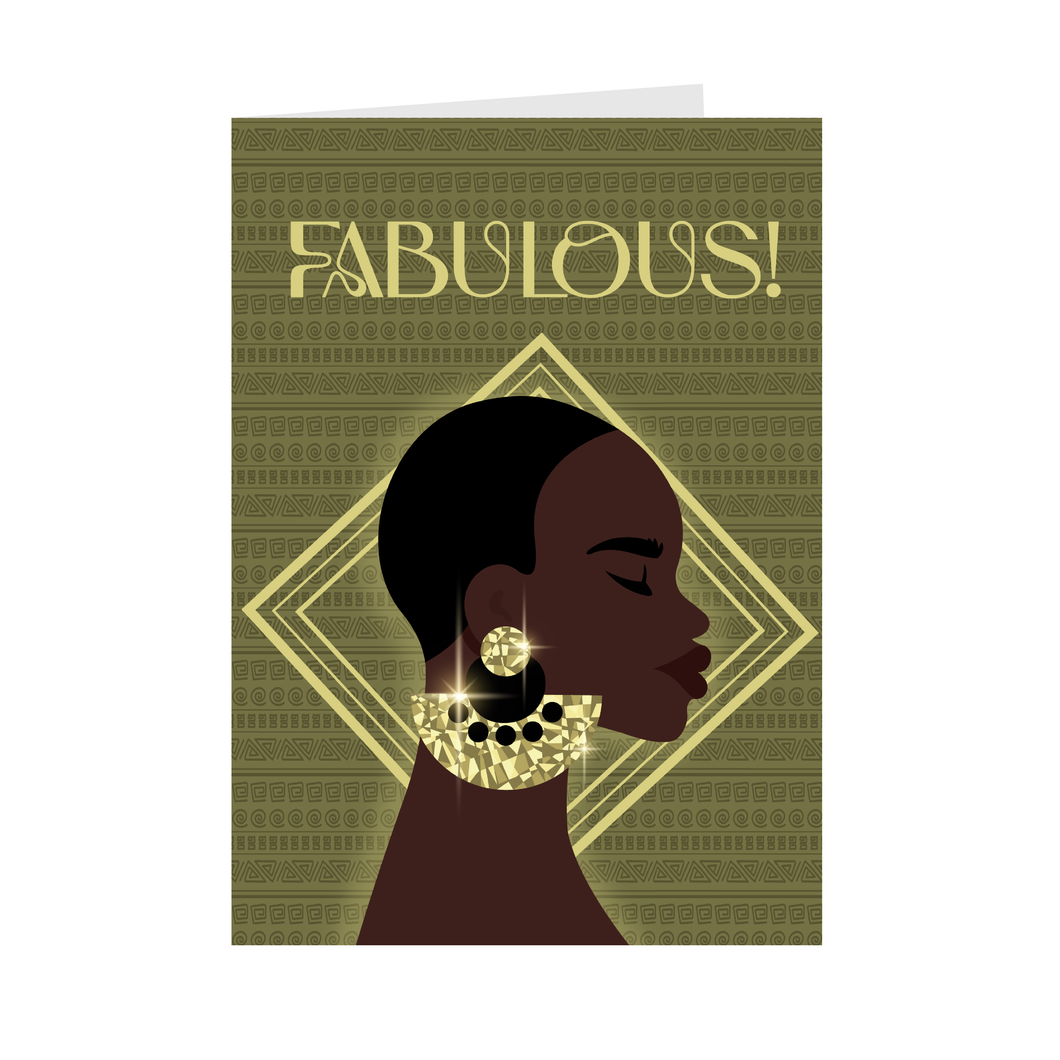 Stylish & Beautiful - African American Woman - Black Card Shop Front