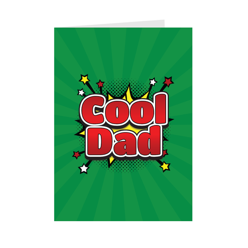 Cool Dad Energy - African American Dad - Father's Day Card (Green) Front