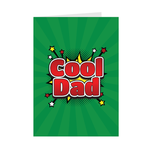 Cool Dad Energy - African American Dad - Father's Day Card (Green) Front