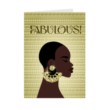 Load image into Gallery viewer, Stylish &amp; Beautiful - African American Woman - Black Card Shop (Gold) Front