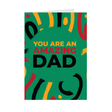Load image into Gallery viewer, Colors of Africa Festive - Amazing Dad - Black Card Shop (Green) Front