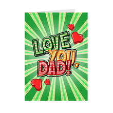 Load image into Gallery viewer, Hearts Love You, Dad - Father&#39;s Day Greeting Cards (Green) Front