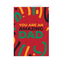 Load image into Gallery viewer, Colors of Africa Festive - Amazing Dad - Black Card Shop (Red) Front