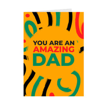 Load image into Gallery viewer, Colors of Africa Festive - Amazing Dad - Black Card Shop (Yellow) Front