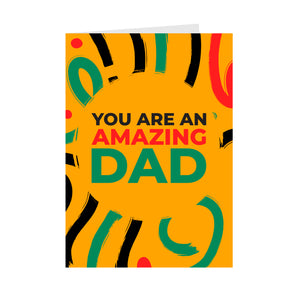 Colors of Africa Festive - Amazing Dad - Black Card Shop (Yellow) Front