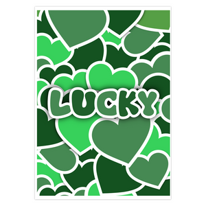 Lucky Heart - Black Stationery Greeting Cards (2)