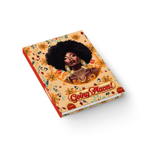 Glam Going Places - African American Woman - Hardcover Journal Diagonal