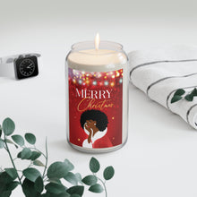 Load image into Gallery viewer, Merry Christmas Soy Candle — African American Woman - 13.75oz Holiday Scented Candle