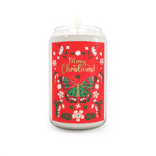 Load image into Gallery viewer, Festive Merry Christmas Scented Soy Candle - 13.75oz with Butterfly Design (Red)