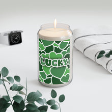 Load image into Gallery viewer, Lucky Heart Black Stationery Scented Candle, 13.75 oz with Sample Background