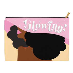 Curly Hair Sun Hat - Black Woman Glowing - Accessory Bag