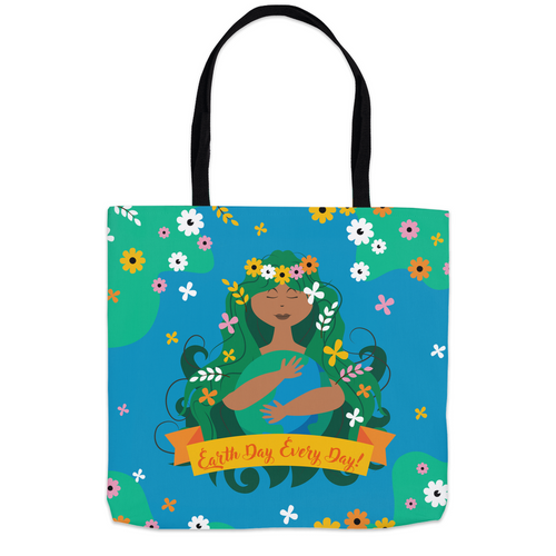 Floral World Love - Every Day Happy Earth Day Tote Bag (1)