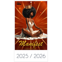 Load image into Gallery viewer, 2025 Black Stationery African American Wall Calendar - MANIFEST!