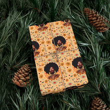 Load image into Gallery viewer, Adorned With Jewels - African American Woman - Floral Gift Wrapping Paper Roll - Wrapped Gift Sample Photo