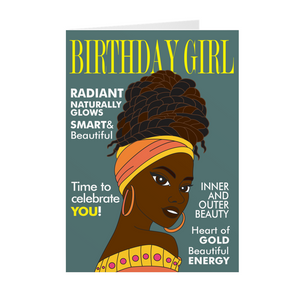 Braided Hair - African American Woman Magazine Cover - Black Card Shop