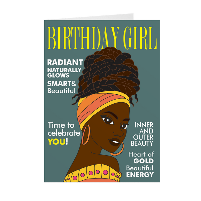 Braided Hair - African American Woman Magazine Cover - Black Card Shop