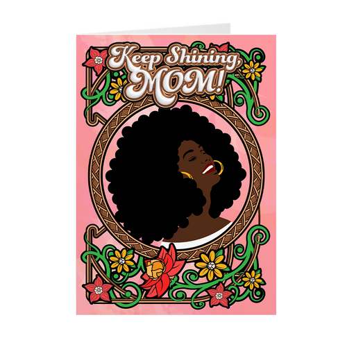 Laughing Pure Happiness - African American Mother's Day Cards (Pink)
