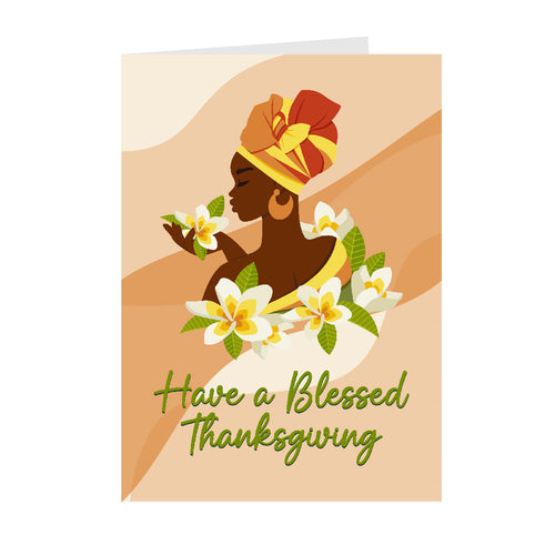 African American Woman - Have a Blessed Thanksgiving - Holiday Greeting Cards