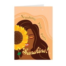 Load image into Gallery viewer, Sunflower Glow - Sending You Pure Sunshine! - Black Card Shop (Long Hair)