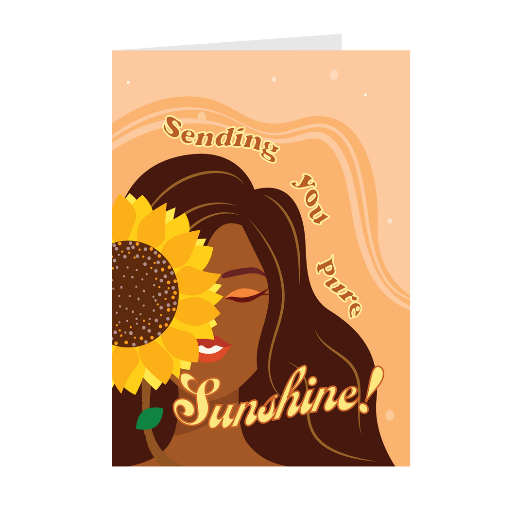 Sunflower Glow - Sending You Pure Sunshine! - Black Card Shop (Long Hair)