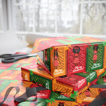 Load image into Gallery viewer, African American Christmas Doll Gift Wrapping Paper Roll (Variety of Hairstyles)