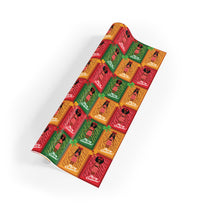 Load image into Gallery viewer, African American Christmas Doll Gift Wrapping Paper Roll (Variety of Hairstyles) on a white background