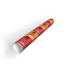 Load image into Gallery viewer, African American Christmas Doll Gift Wrapping Paper Roll (Variety of Hairstyles) gift wrap paper roll