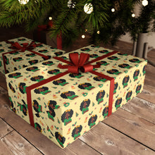 Load image into Gallery viewer, African American Fashionista - Sending Love for the Holidays - Yellow Christmas Gift Wrap Paper - Wrapped Gifts 2