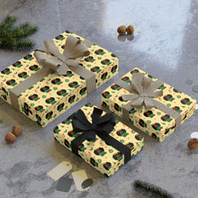 Load image into Gallery viewer, African American Fashionista - Sending Love for the Holidays - Yellow Christmas Gift Wrap Paper - Wrapped Gifts Sample