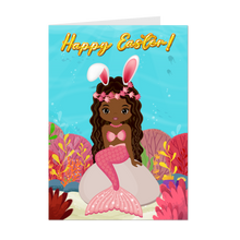 Load image into Gallery viewer, African American Mermaid - Happy Easter - Bunny Ears - Kids Rock Greeting Card Collection