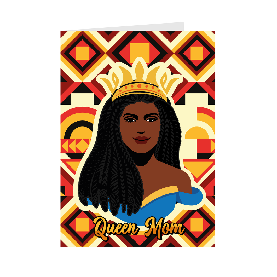 Braided Hair Queen Mom - African American Woman - Mother's Day Cards Front