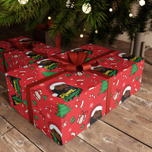 Load image into Gallery viewer, Happy Black Santa - Happy Holidays - Red Gift Wrapping Paper Roll