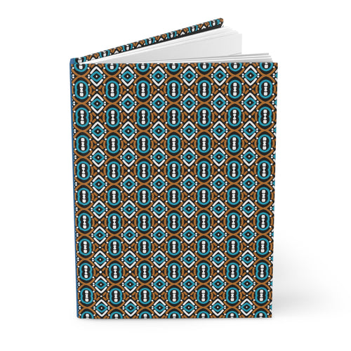 Afrocentric Patterned Hardcover Journal - Perfect for Creative Minds and Gift Giving Front Slightly Opened