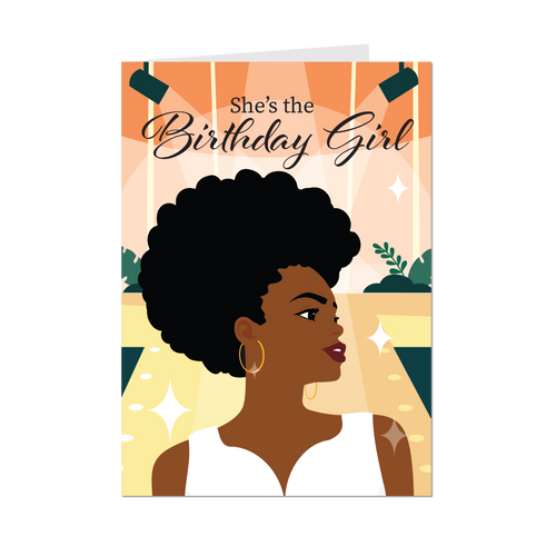 All Eyes on Her - She's the Birthday Girl - African American Birthday Cards - Front
