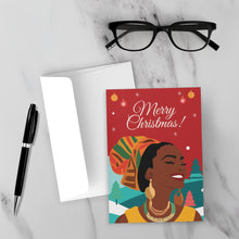 Load image into Gallery viewer, All Smiles Festive Spirit - Merry Christmas - African American Holiday Card Shop front 