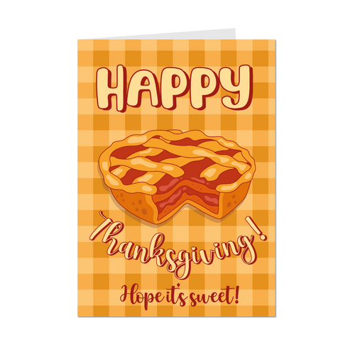 Apple Pie - Happy Thanksgiving Hope it's Sweet - Greeting Card Shop - Front