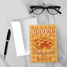 Load image into Gallery viewer, Apple Pie - Happy Thanksgiving Hope it&#39;s Sweet - Greeting Card Shop - Front (With Background)